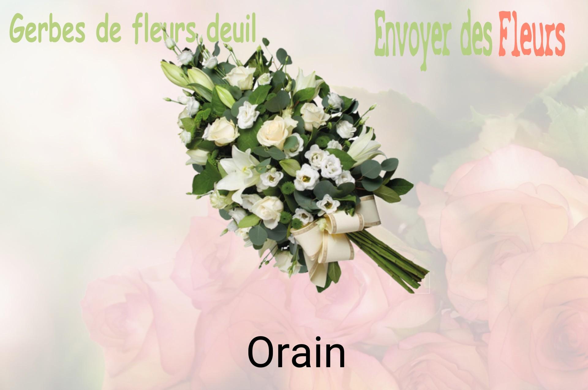 Gerbe de fleurs de deuil livrée à Orain